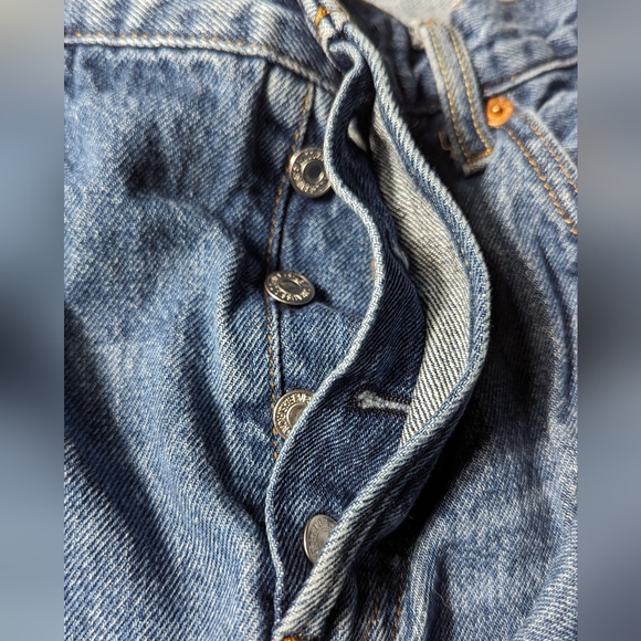 MEN'S Levis Premium Big E 501 Jeans Size W30 L32 (31)Medium Blue Wash Button Fly - Picture 10 of 16